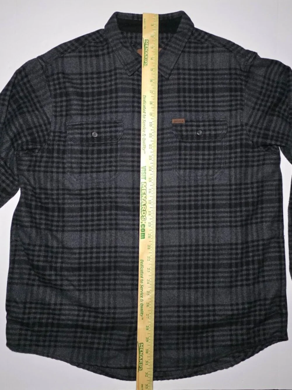 Orvis Mens Gray and Black Plaid Button Up 4 Pocket Flannel Shirt Jacket Size XL